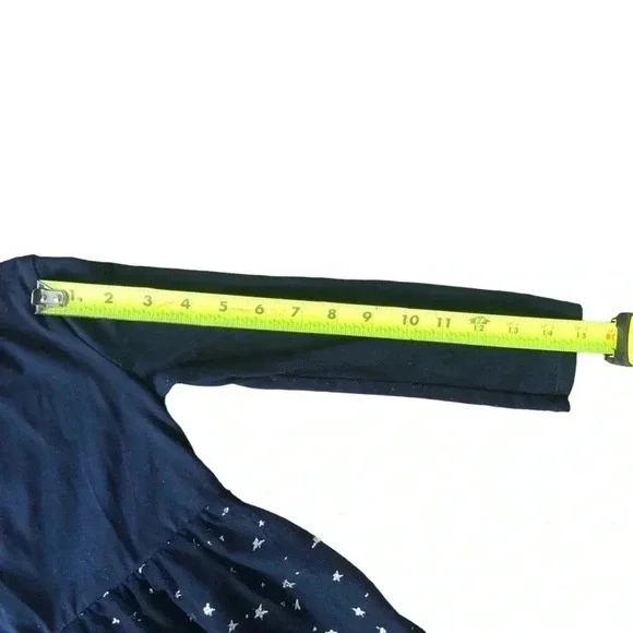 Wonder Nation Navy Unicorn Silver Star Long Sleeve Dress- Girls S 4-5 - Picture 9 of 10